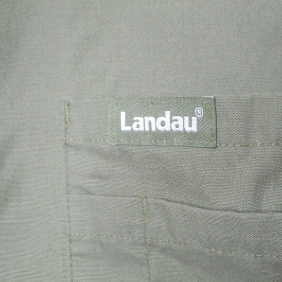 Solid Unisex Army Green Scrub Top Laudau M… - Picture 3 of 5